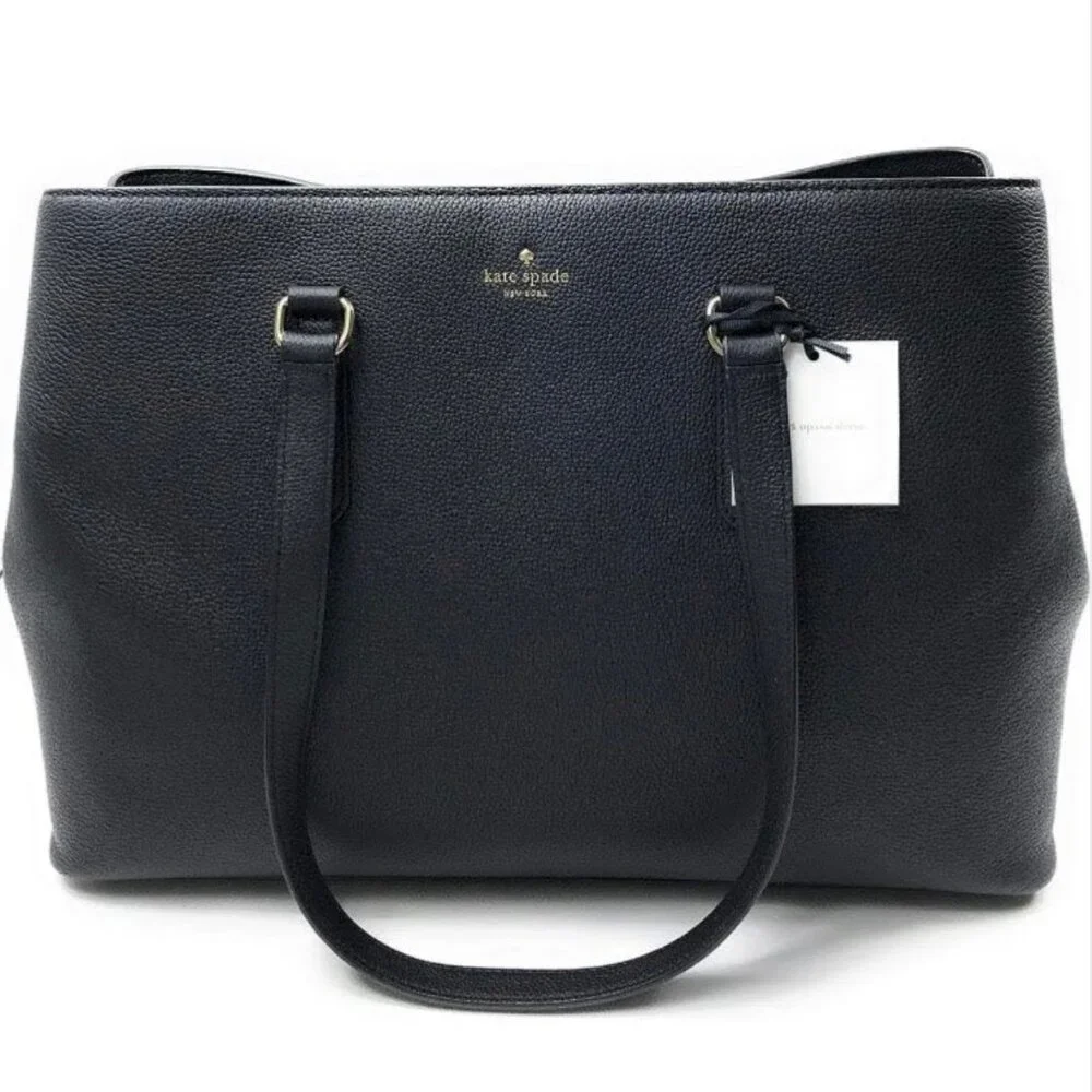 Kate Spade Larchmont Avenue Evangelie Satchel - Black with Gold Hardware - Picture 2 of 14